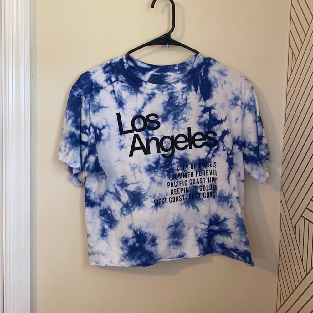 Cropped tie dye graphic tee